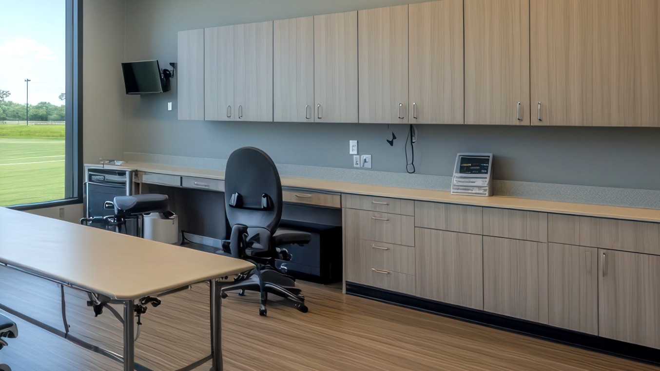 Medical space with custom cabinetry and furniture